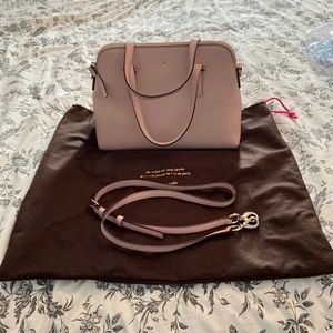 Kate Spade Pink Saffiano Leather Top Handle Bag with Crossbody Strap
